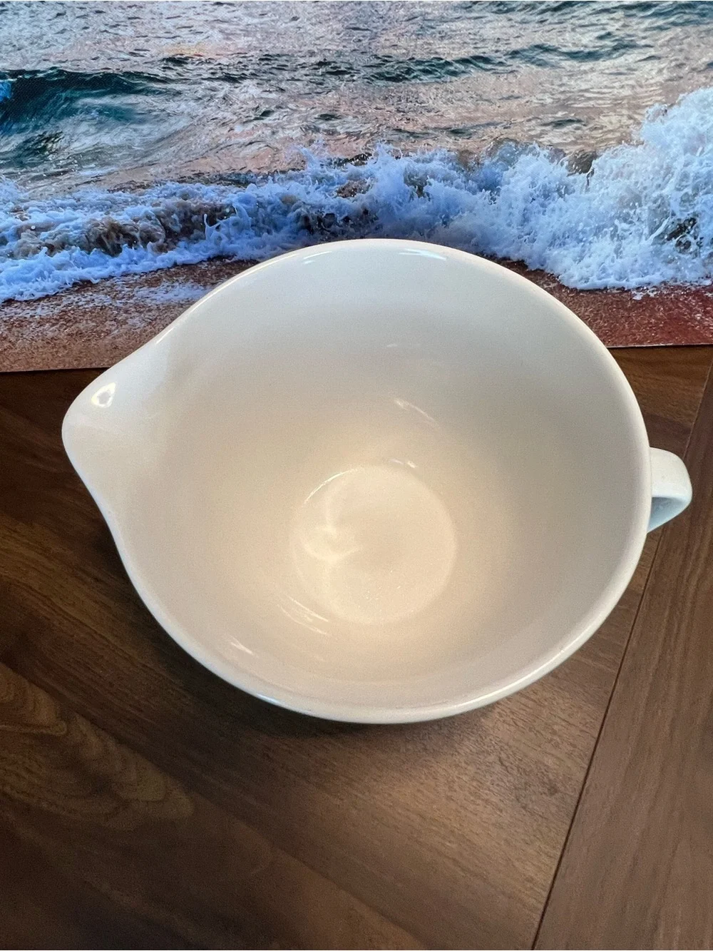 Ceramic Holiday Mixing Bowl with Red Truck Design - Light Blue & White